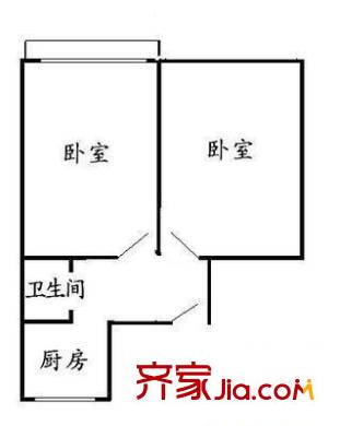 牛王庙小区 2室 户型图