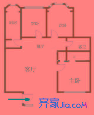 安立花园户型图户型图 3室2厅2卫1厨