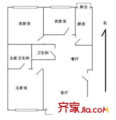 安立花园户型图户型图 3室2厅2卫1厨