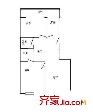 安立花园户型图户型图 2室2厅2卫1厨