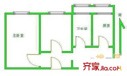 马家堡33号院户型图户型图 2室1厅1卫1厨