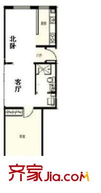 空间物理所小区 2室 户型图