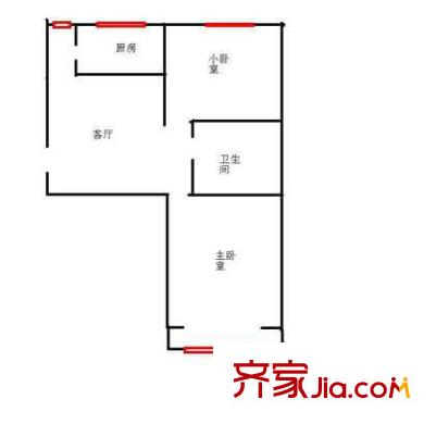 蒲黄榆二里户型图户型图 2室1厅1卫1厨