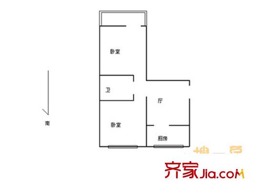 宏建南里戶型圖戶型圖 2室1廳1衛(wèi)1廚