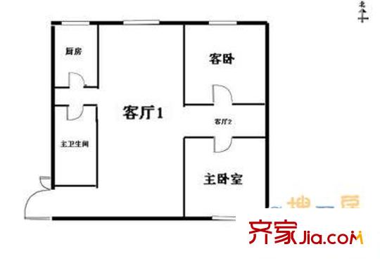 顺四条37号院 2室 户型图