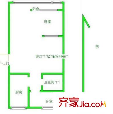 石桥新东区 2室 户型图