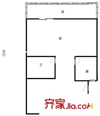 王庄路15号院户型图户型图 1室1厅1卫1厨