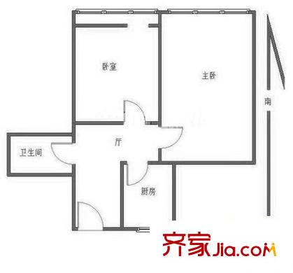 交大东路50号院户型图户型图 2室1厅1卫1厨