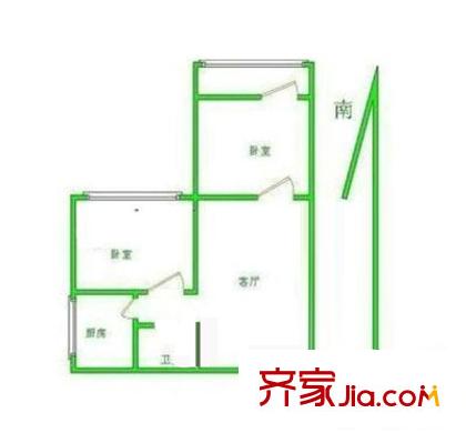交大东路50号院户型图户型图 2室1厅1卫1厨