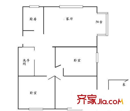 世纪龙都国际公寓户型图户型图 3室1厅1卫1厨