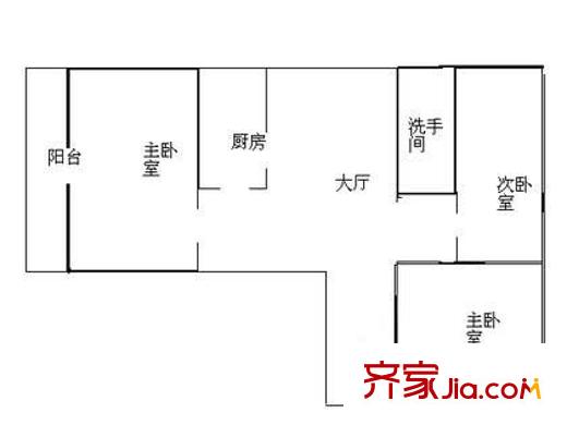 白廣路二條戶型圖戶型圖 3室1廳1衛(wèi)1廚