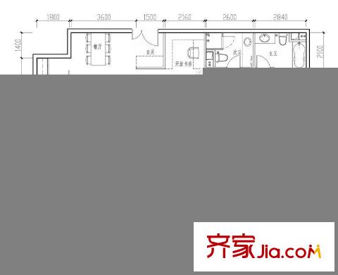 大西洋新城G区户型图户型图 3室1厅2卫1厨