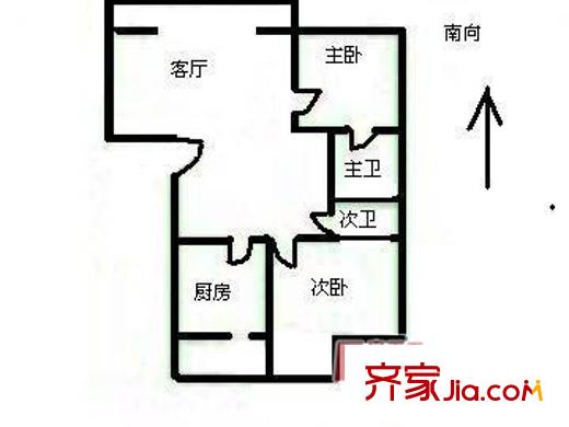 安立花园户型图户型图 2室1厅2卫1厨