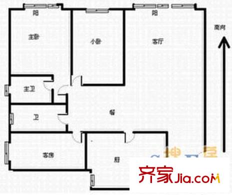 永顺东里 3室 户型图