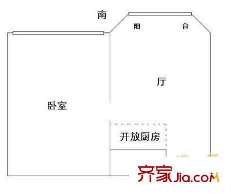 香榭舍户型图户型图 1室1厅1卫1厨