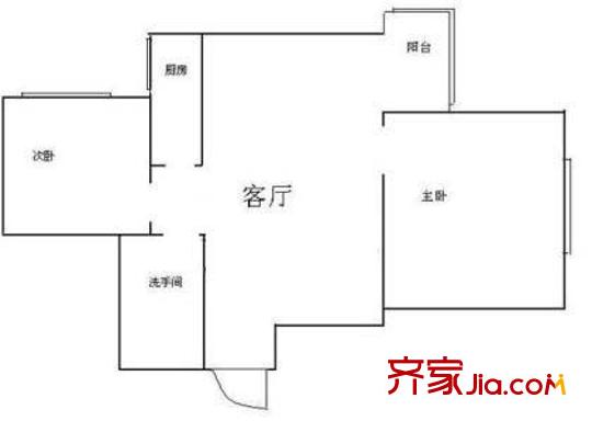 白廣路二條戶型圖戶型圖 2室1廳1衛(wèi)1廚