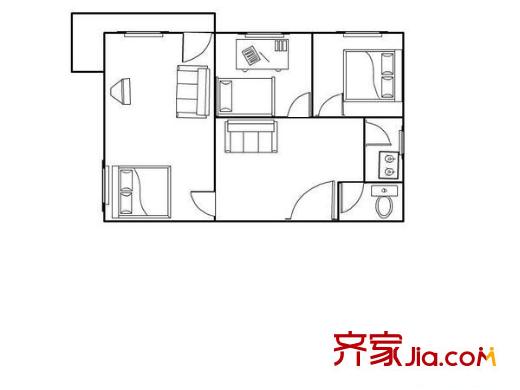 地安門內(nèi)大街 3室 戶型圖