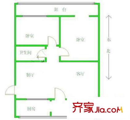 南運(yùn)巷戶型圖戶型圖 2室2廳1衛(wèi)1廚