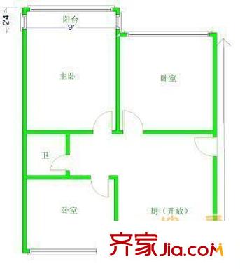 南運(yùn)巷戶型圖戶型圖 3室1廳1衛(wèi)1廚
