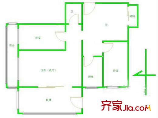 半步橋13號(hào)院戶(hù)型圖戶(hù)型圖 3室1廳1衛(wèi)1廚