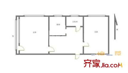 空间物理所小区 2室 户型图