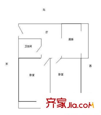 蒲黄榆二里户型图户型图 2室1厅1卫1厨