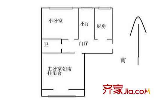蒲黄榆二里户型图户型图 2室1厅1卫1厨