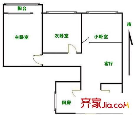 小后倉小區(qū) 3室 戶型圖