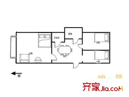 小后倉小區(qū) 3室 戶型圖
