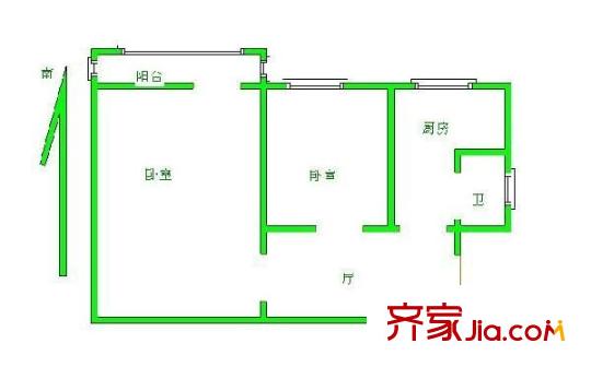 小后倉小區(qū) 1室 戶型圖