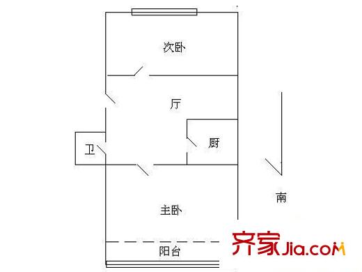 小后倉小區(qū) 2室 戶型圖