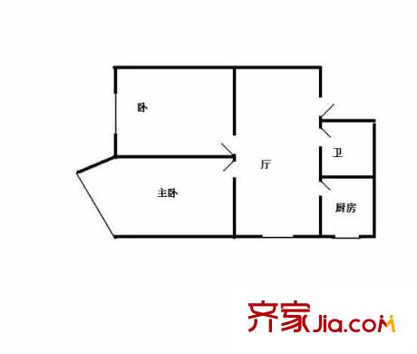 顺四条37号院户型图户型图 2室1厅1卫1厨