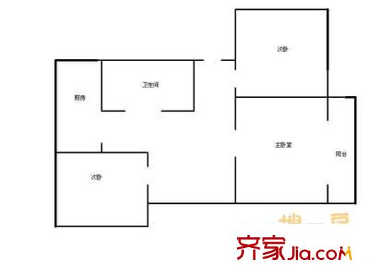 三间房南里 3室 户型图