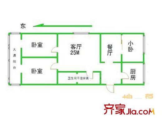 濠景阁 3室 户型图