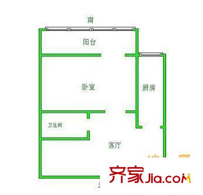 南緯路戶型圖戶型圖 1室1廳1衛(wèi)1廚