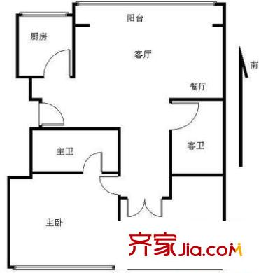 南緯路戶型圖戶型圖 2室1廳2衛(wèi)1廚