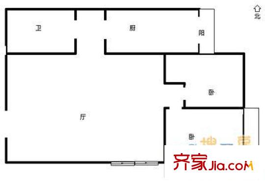 北洼路42号院户型图户型图 2室1厅1卫1厨
