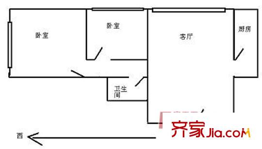 白廣路二條戶型圖戶型圖 2室1廳1衛(wèi)1廚