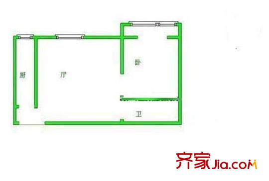 白廣路二條戶型圖戶型圖 1室1廳1衛(wèi)1廚