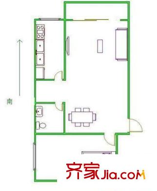 南運(yùn)巷戶型圖戶型圖 1室2廳1衛(wèi)1廚