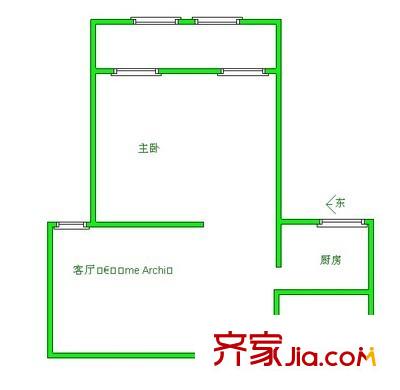 南運(yùn)巷戶型圖戶型圖 1室1廳1衛(wèi)1廚