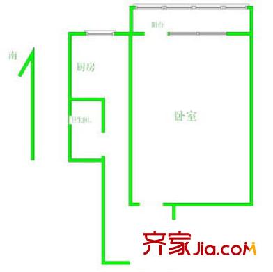南運(yùn)巷戶型圖戶型圖 1室1衛(wèi)1廚
