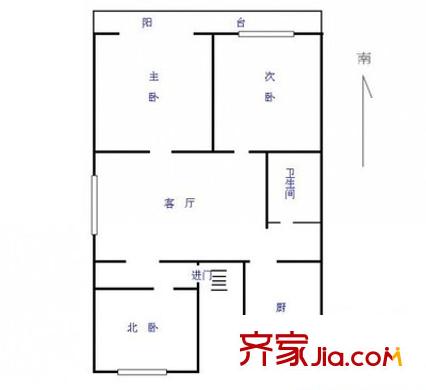 月壇北小街5號(hào)院 3室 戶型圖
