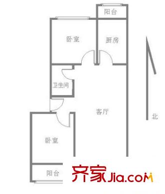 奥竺苑 2室 户型图