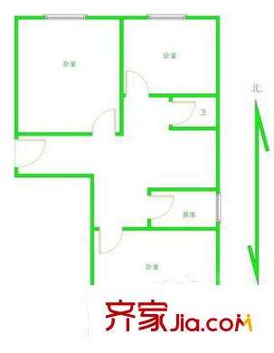 半步橋13號(hào)院戶(hù)型圖戶(hù)型圖 3室1廳1衛(wèi)1廚