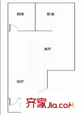 群芳二园户型图户型图 1室1厅1卫1厨