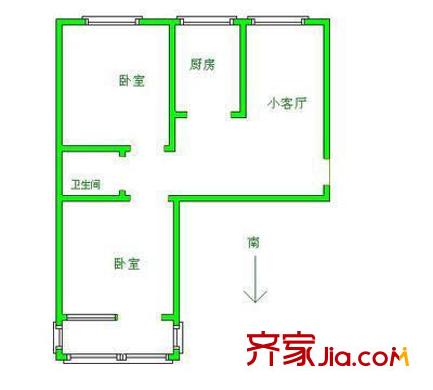 右安門內(nèi)西街甲2號院戶型圖戶型圖 2室1廳1衛(wèi)1廚