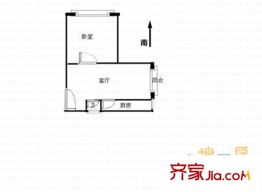 金都苑户型图户型图 1室1厅1卫1厨