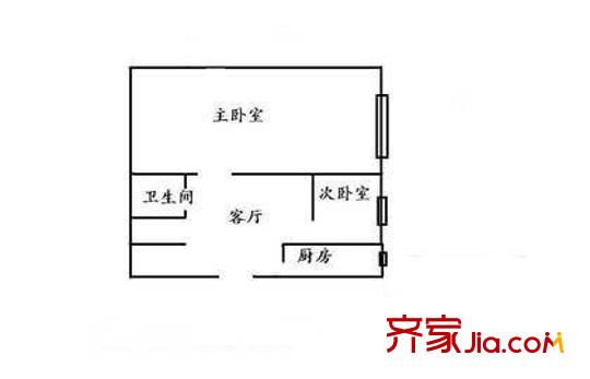 富丽小区户型图户型图 2室1厅1卫1厨