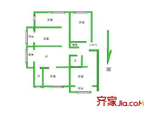 富丽小区 4室 户型图